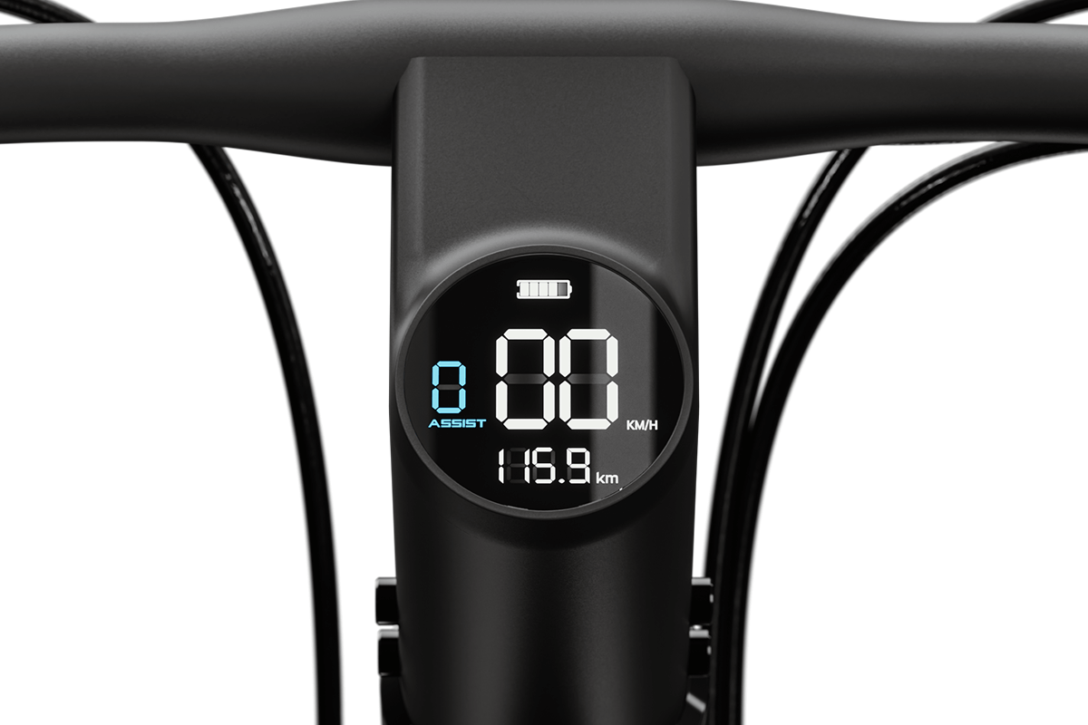 E-Bike Keskin cBike 1 Steuergerät mit Display für Geschwindigkeit und Unterstützungsstufen.