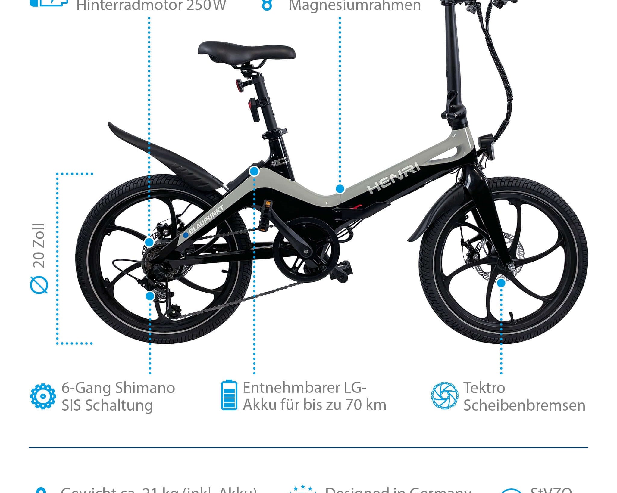 Blaupunkt Henri E-Bike - Zuverlässiges und komfortables E-Bike für den täglichen Gebrauch