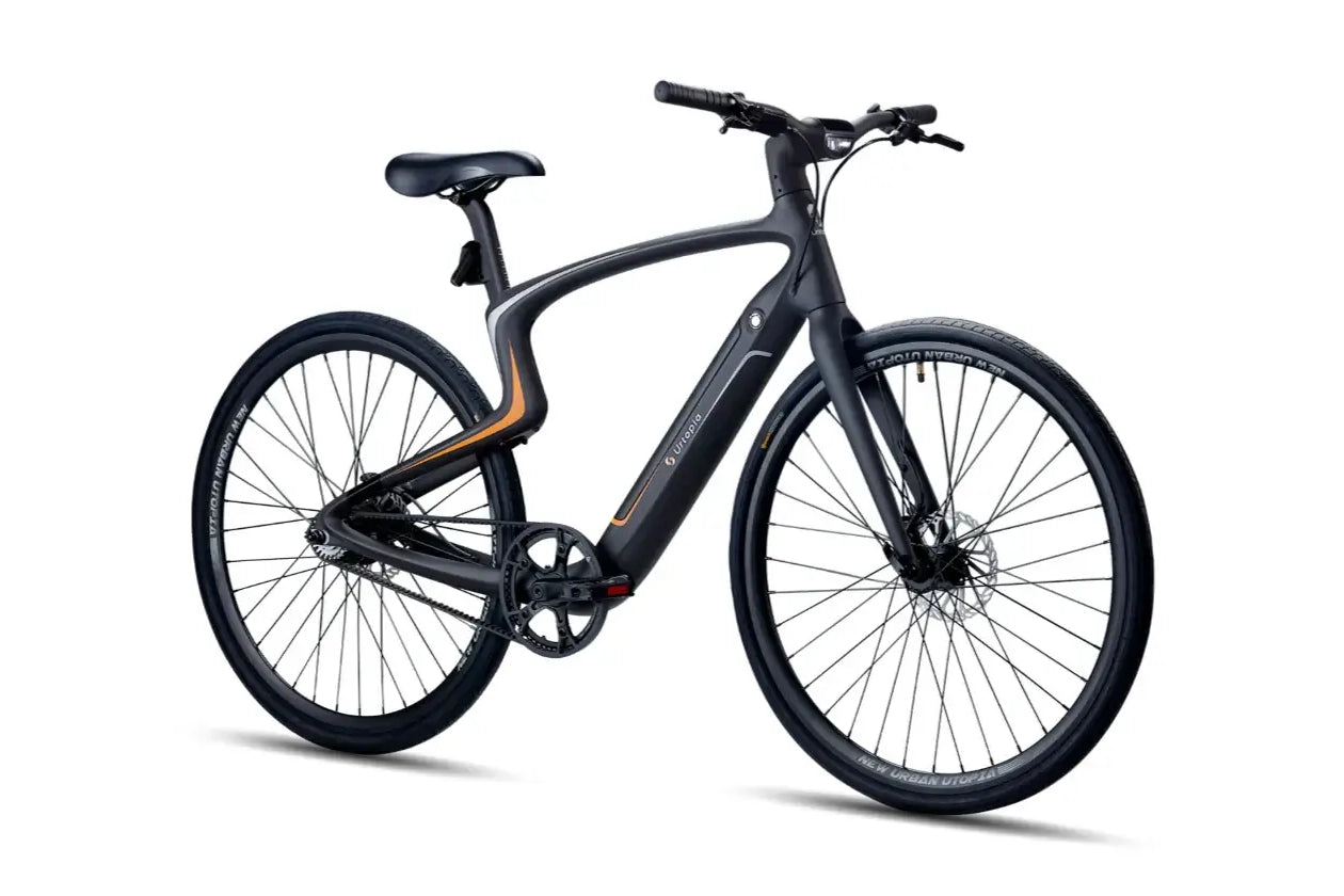 Urtopia Carbon 1, Vorderansicht mit schlanken Reifen und integrierten Steuerungselementen