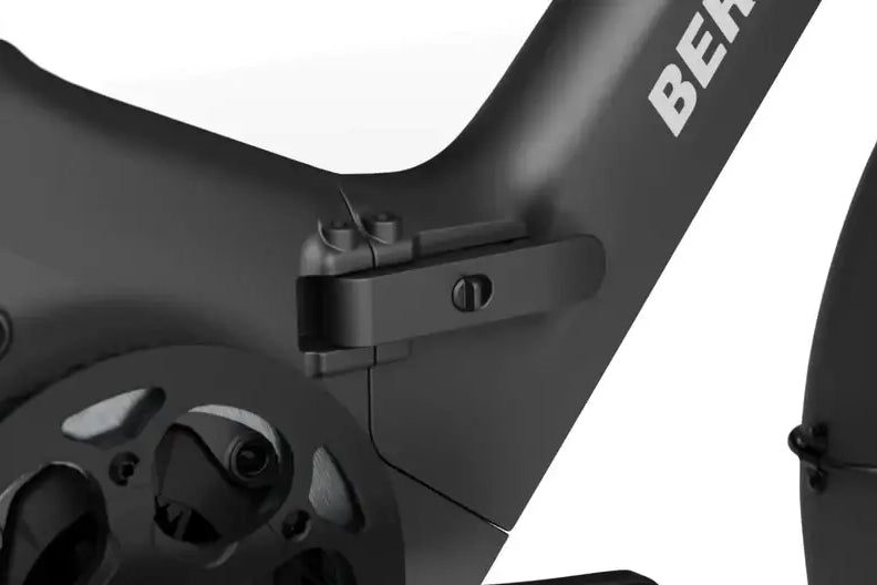Detailansicht des Klapprahmens des Berlin Bike 2GO E-Bikes, für schnelles und platzsparendes Verstauen