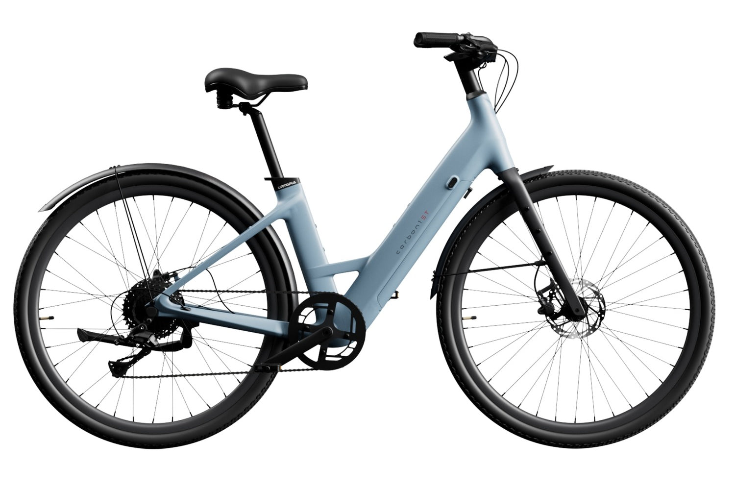 Urtopia Carbon 1 ST in Blau, Seitenansicht mit Tiefeinstieg
