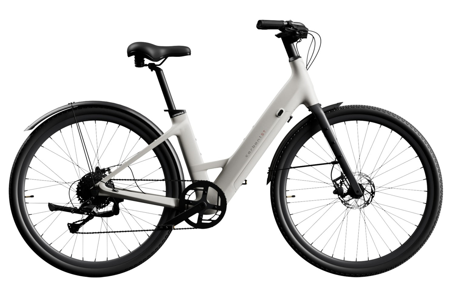 Urtopia Carbon 1 ST in Weiß, Seitenansicht des Carbon-Tiefeinsteigers
