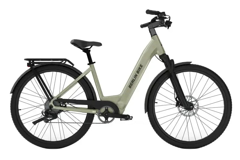 Berlin Bike SUV E-Bike in olivgrün, stilvolles E-Bike für Stadtabenteuer und komfortable Fahrten