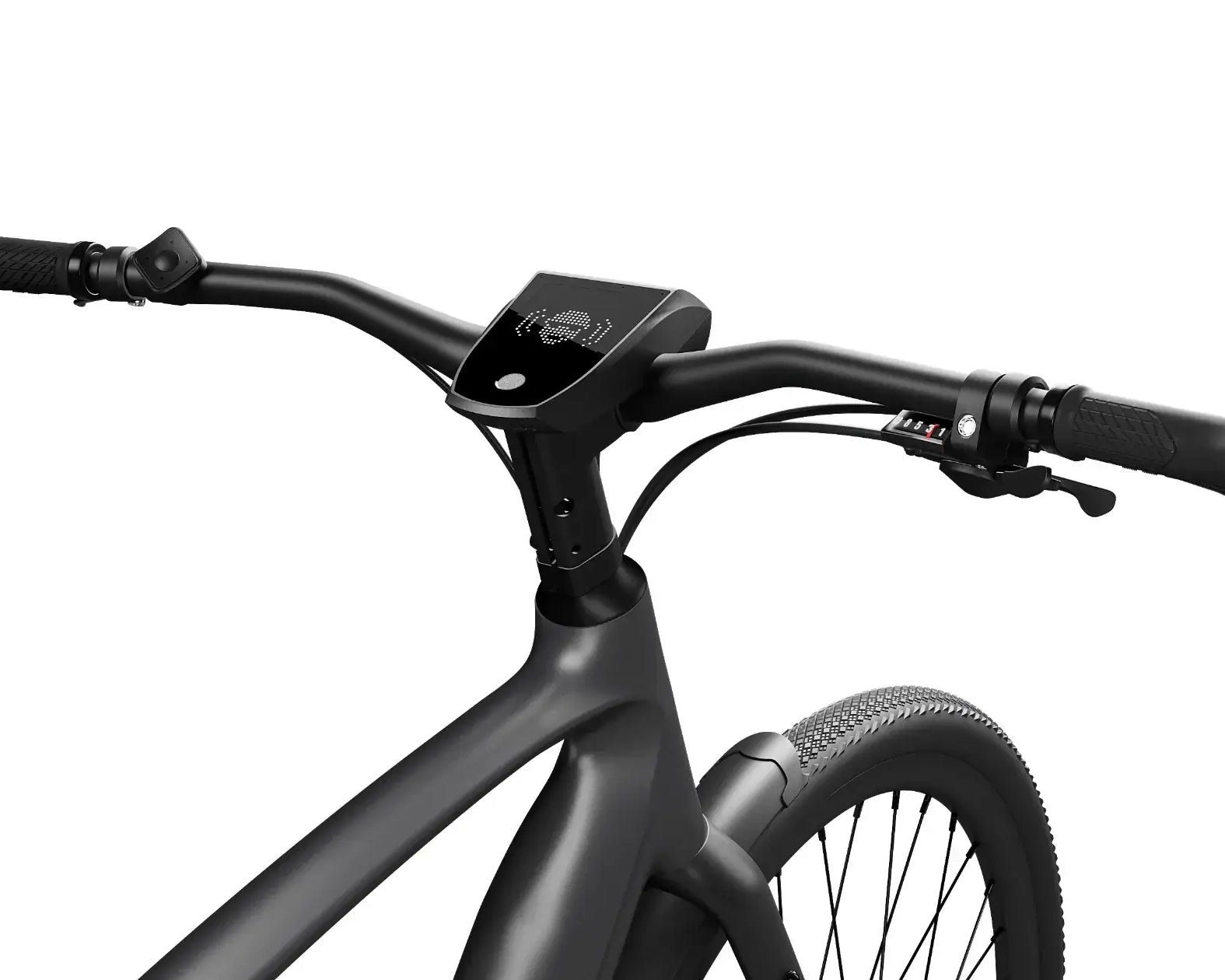 Lenker des Urtopia Carbon 1 Pro mit ergonomischen Griffen und integriertem Display für einfache Steuerung