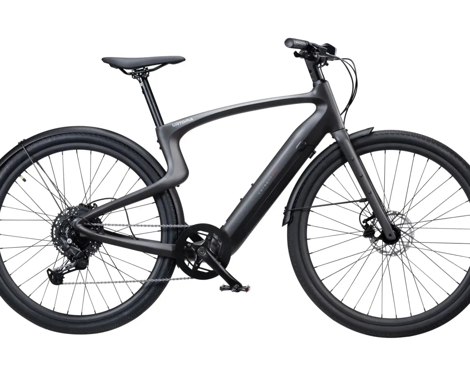 Urtopia Carbon 1 Pro, Seitenansicht mit leichtem Carbonrahmen und sportlichem Design für optimale Leistung