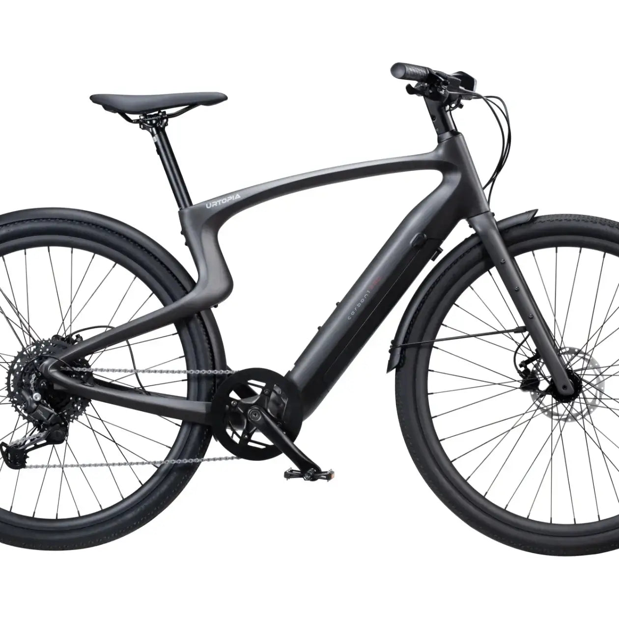 Urtopia Carbon 1 Pro, Seitenansicht mit leichtem Carbonrahmen und sportlichem Design für optimale Leistung