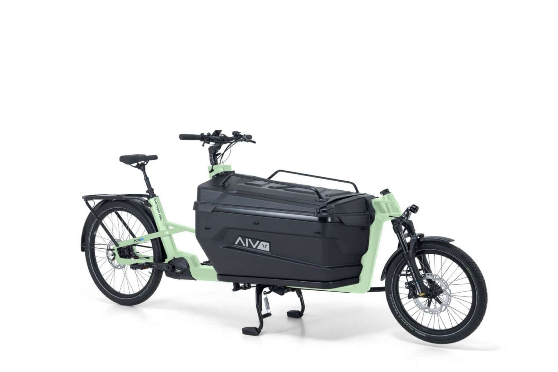 VIA Cargo E-Lastenrad in modernem Design, ideal für Transporte und Lieferungen.