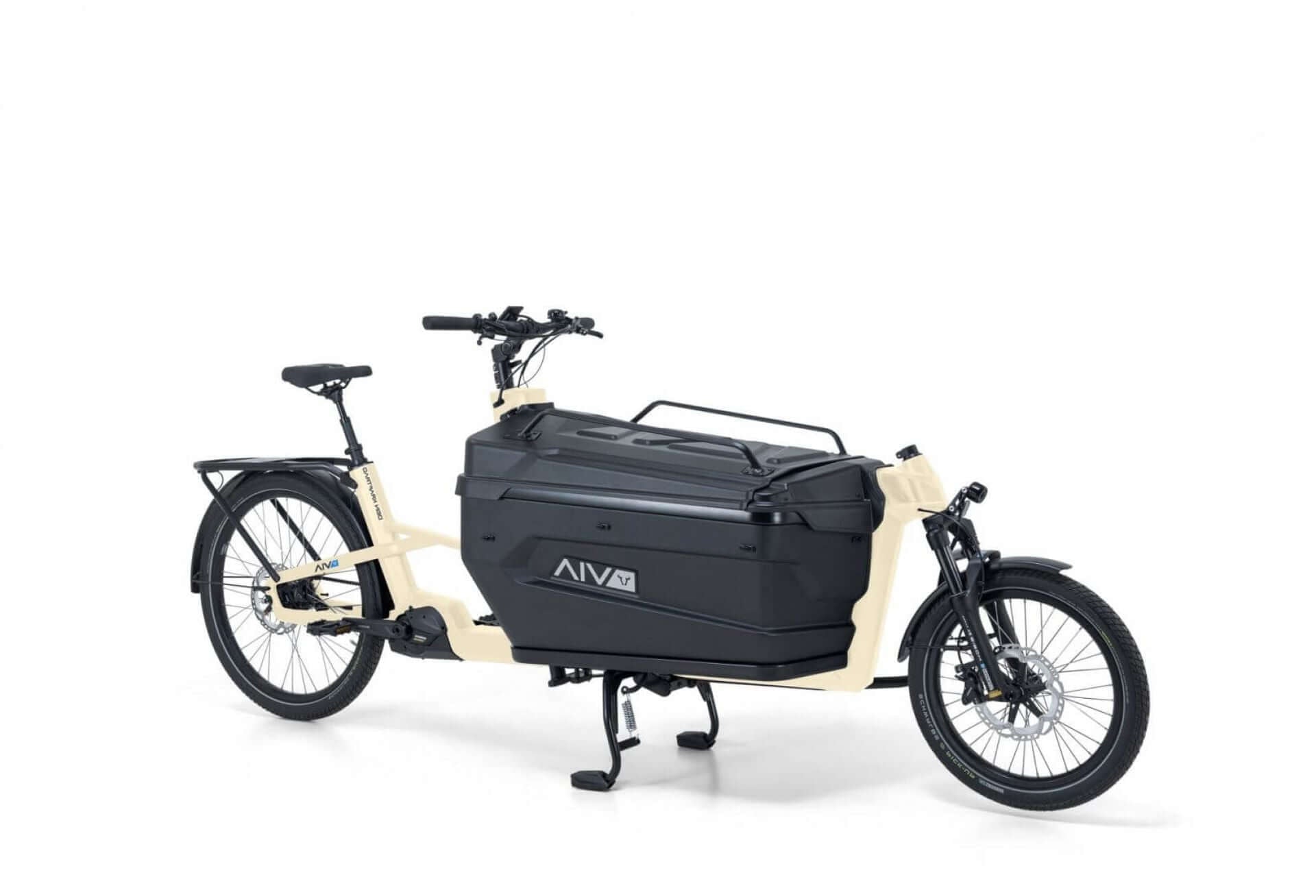 VIA Cargo E-Lastenrad in modernem Design, ideal für Transporte und Freizeitaktivitäten.