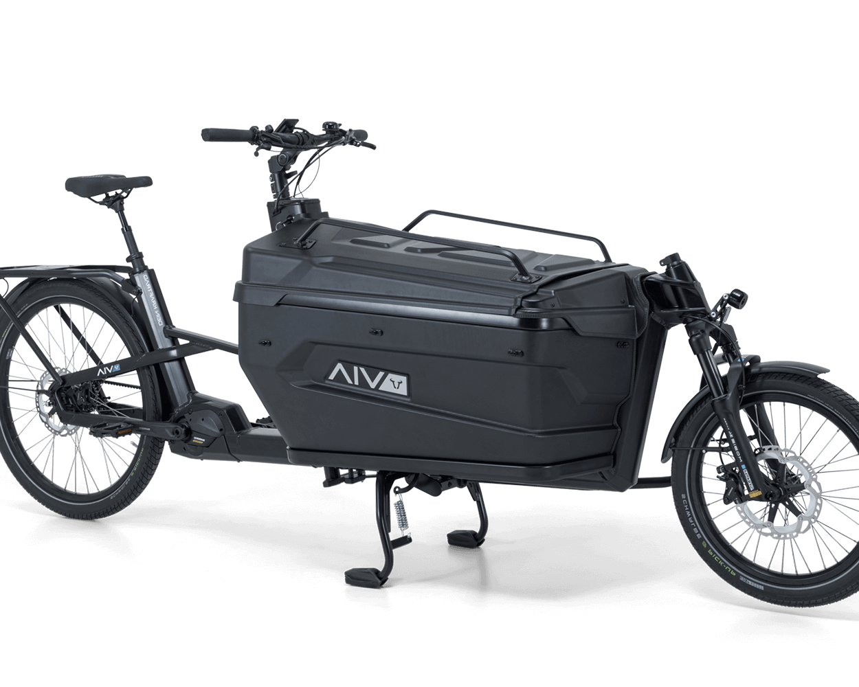 VIA Cargo E-Lastenrad in stilvollem Design für effizienten Transport im Alltag.