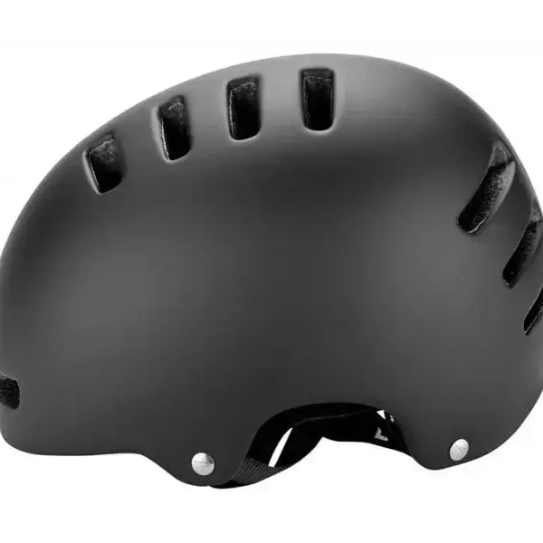 Lazer Armor 2.0 E-Bike Helm in Schwarz, schräg von vorne, mit seitlichen Belüftungsschlitzen