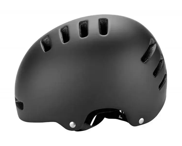 Lazer Armor 2.0 E-Bike Helm in Schwarz, schräg von vorne, mit seitlichen Belüftungsschlitzen