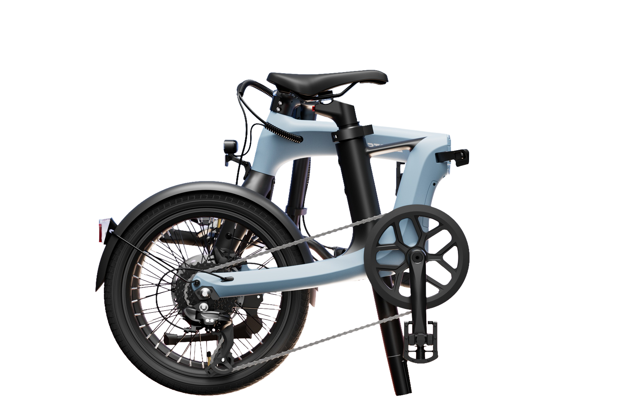 Urtopia Carbon Fold 2 zusammengefaltet, kompakt und rollbar