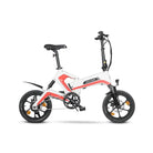 Weißes ROVER Fold E-Bike FFR 701 mit 16 Zoll Breitreifen und Magnesiumrahmen, ideal für Stadtverkehr und Reisen.