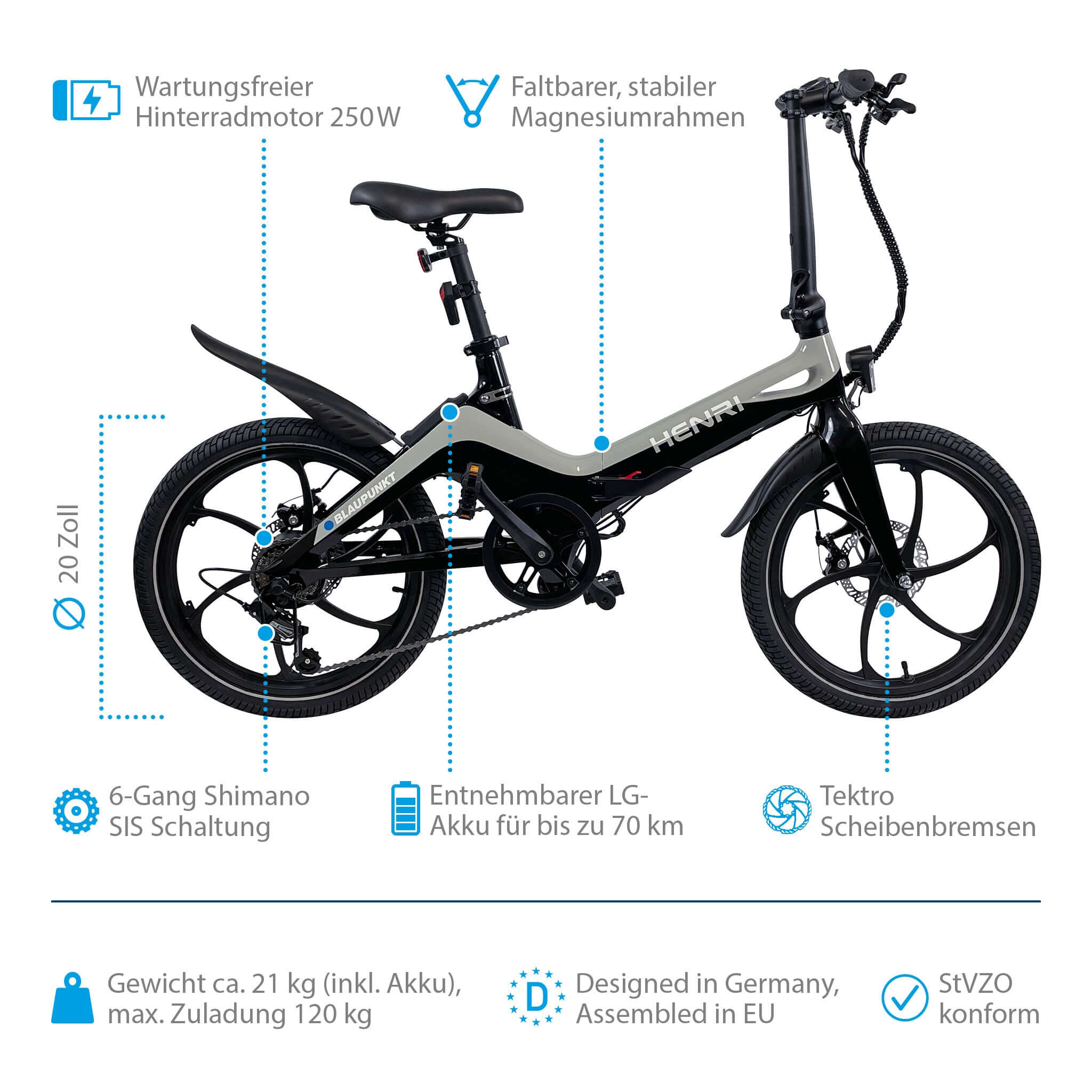 Blaupunkt Henri E-Bike - Zuverlässiges und komfortables E-Bike für den täglichen Gebrauch