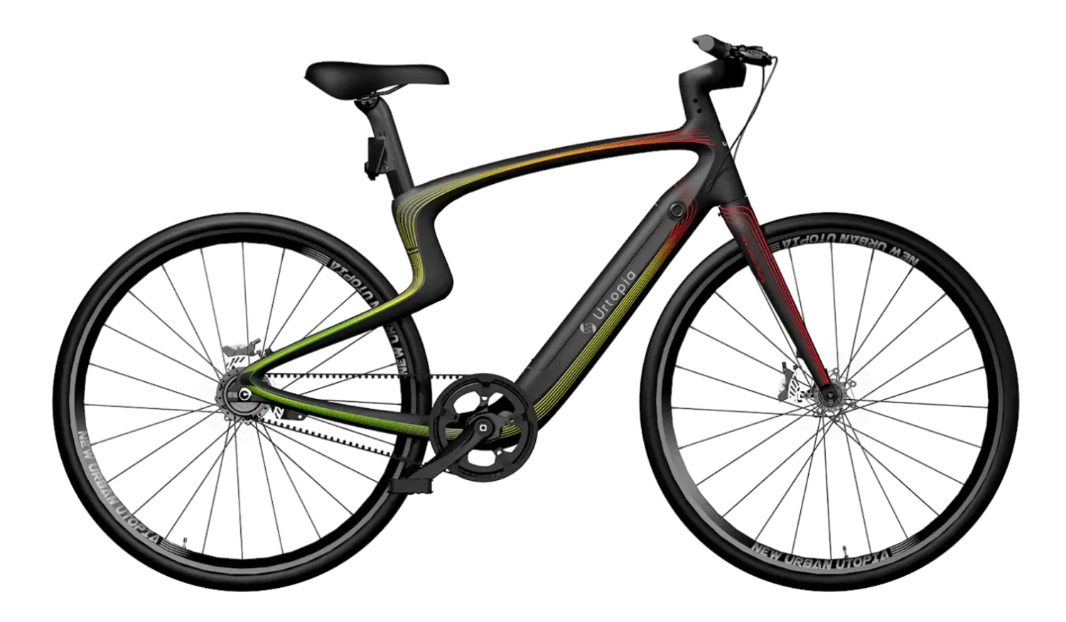 Urtopia Carbon 1, Seitenansicht mit leichtem Carbonrahmen und aerodynamischem Design