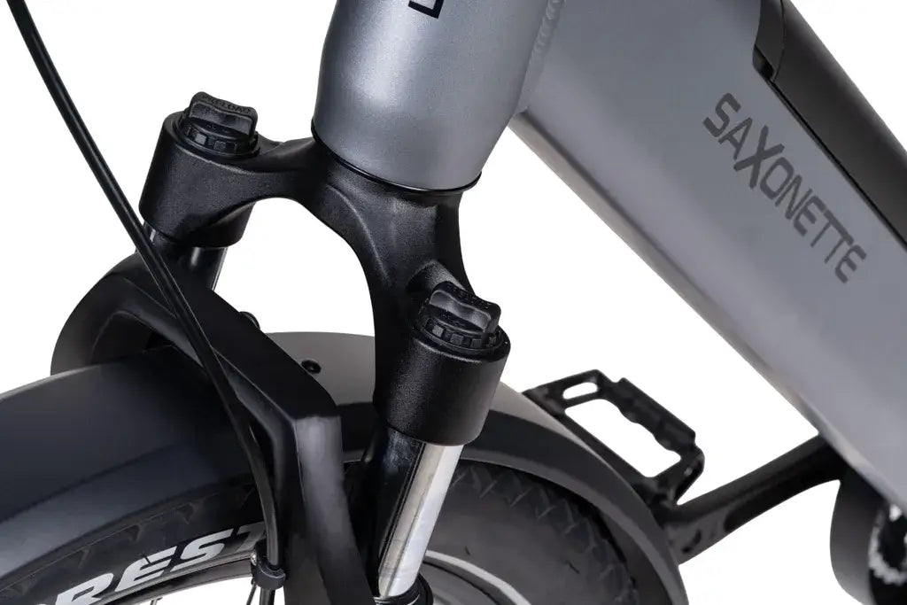 Rahmen und Branding des Saxonette X-ROAD 5.2 E-Bikes in Detailansicht