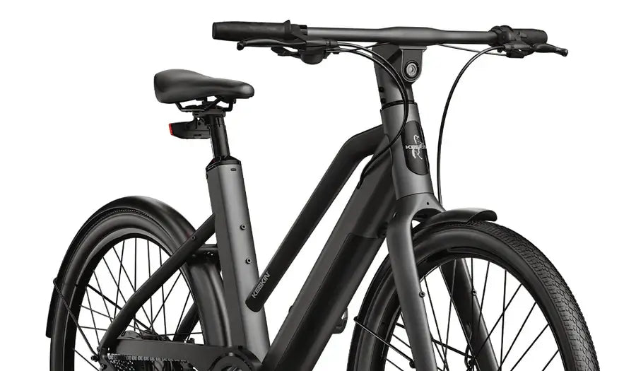 E-Bike Keskin cBike 1V, modernes Design mit schwarzem Rahmen und komfortablem Sattel. Ideal für urbane Fahrten.