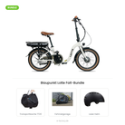 Blaupunkt Lotte Falt-Bundle: 20-Zoll-Falt-E-Bike mit DotBlue Transporttasche TT20, Fahrradgarage und Lazer Armor 2.0 Helm