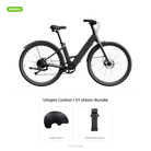 Urtopia Carbon 1 ST Urban-Bundle: Carbon-E-Bike mit Lazer Armor 2.0 Helm und AXA Fold Lite 100 Faltschloss