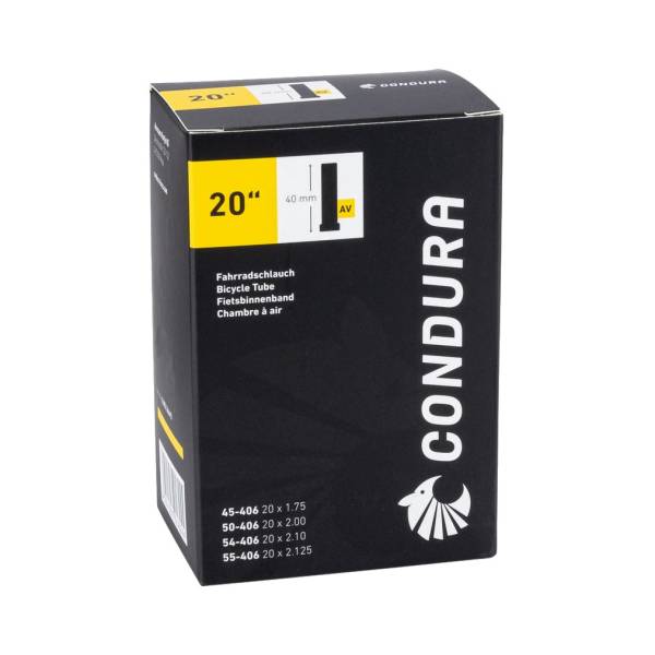 Condura 20 Zoll Fahrradschlauch mit 40 mm Schraderventil (AV)