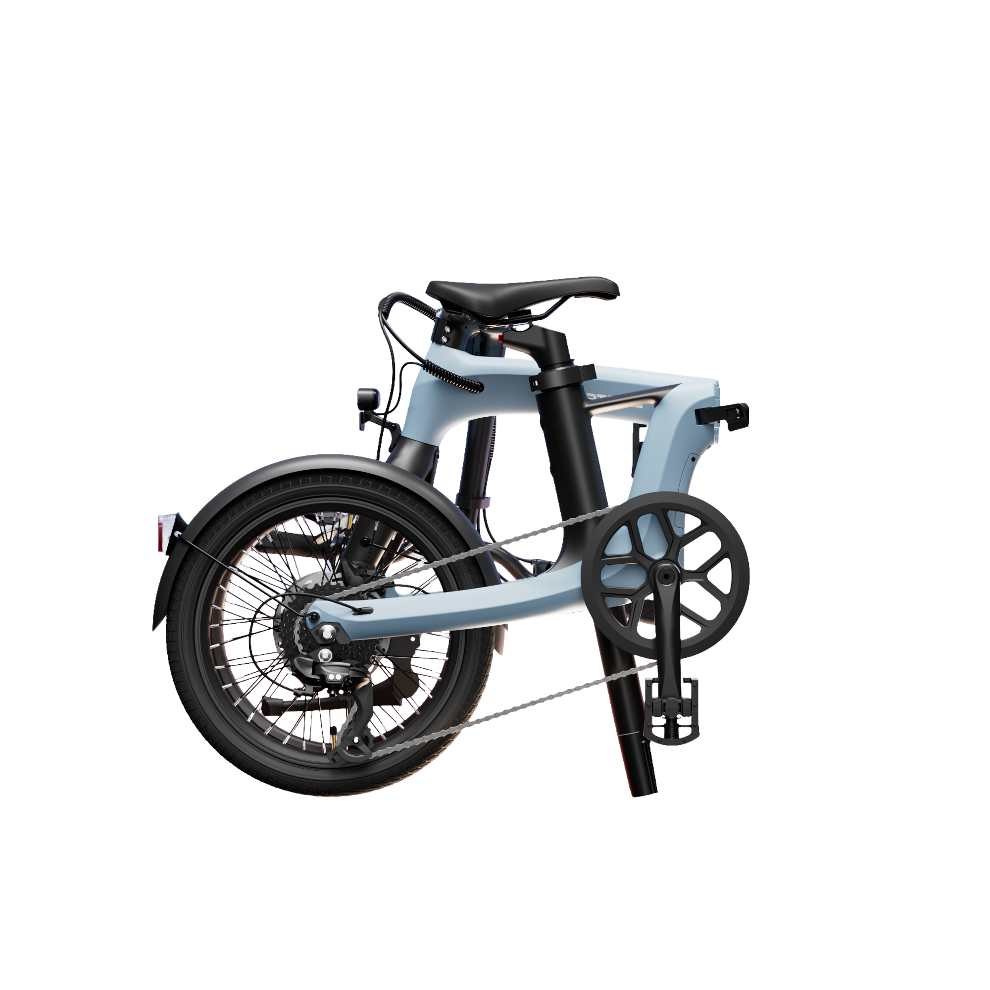 Urtopia Carbon Fold 2 zusammengefaltet, kompakt und rollbar