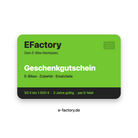 EFactory Geschenkgutschein für E-Bikes, Zubehör und Ersatzteile, 50 bis 1.500 Euro