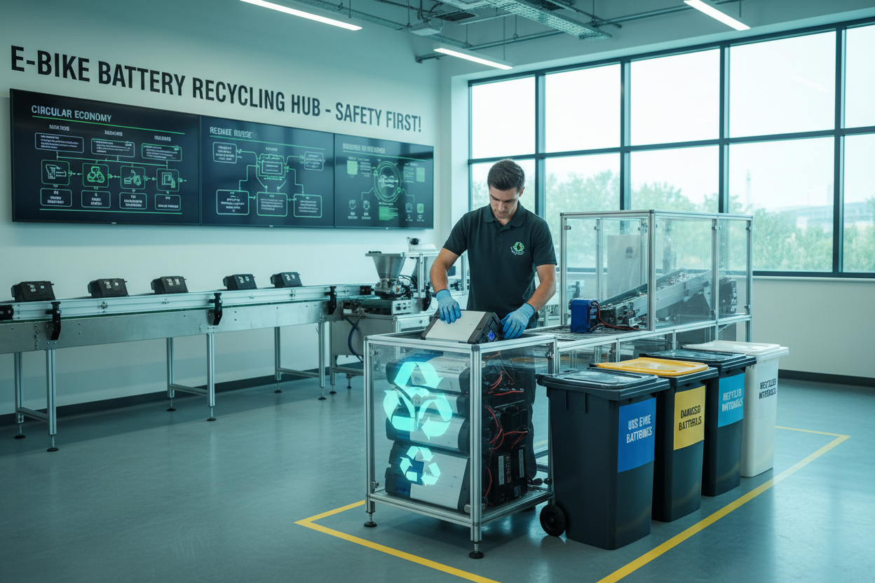 erstelle für den Abschnitt: Batterieentsorgung für die Seite Saftey HUB ein Bild was dazu passt